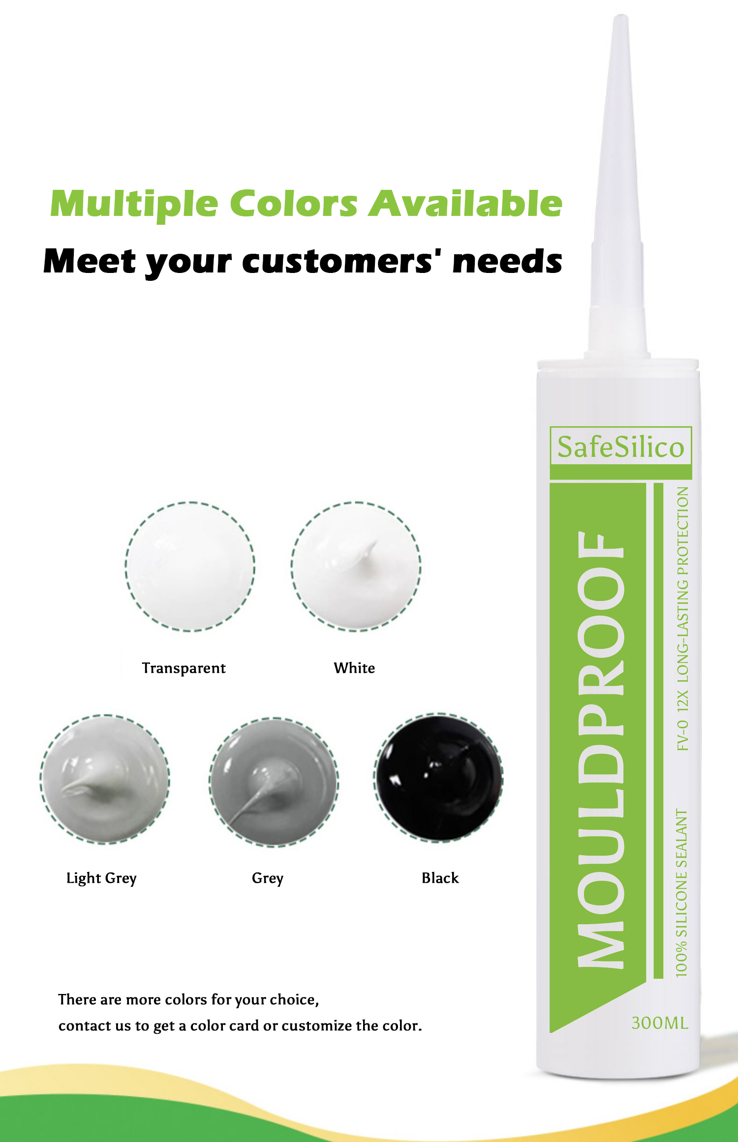 FV-0 Anti-mould Silicone Sealant colors